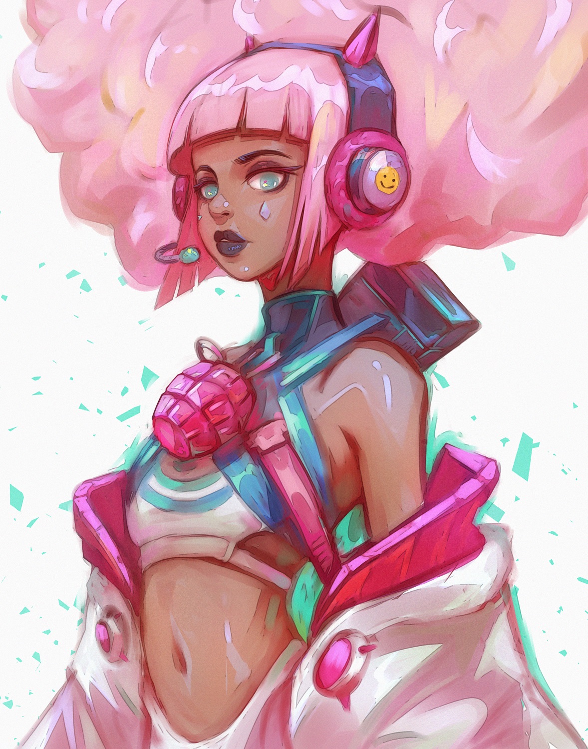Painted half body